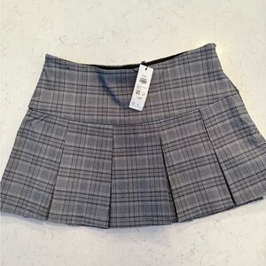 Garage Gray Plaid Mini Skirt